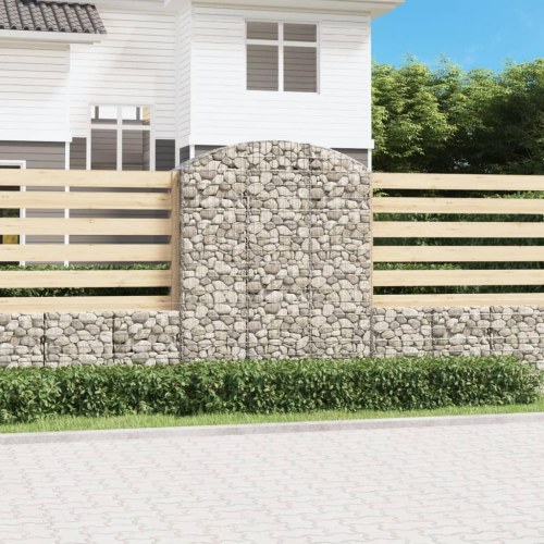 Buet gabionkurv 150×50×180/200 cm - galvaniseret jern