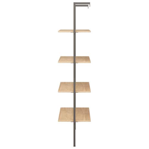 Stigereol med 4 hylder 64x35x152,5 cm lysebrun og sort