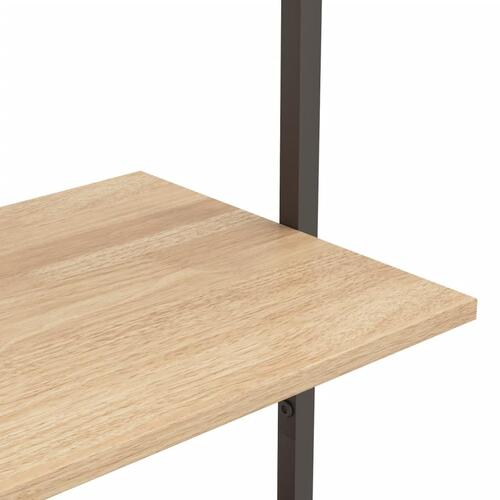 Stigereol med 4 hylder 64x35x152,5 cm lysebrun og sort