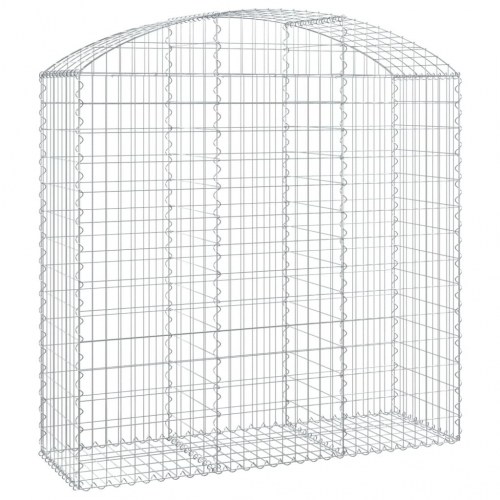 Buet gabionkurv 150×50×140/160 cm - galvaniseret jern