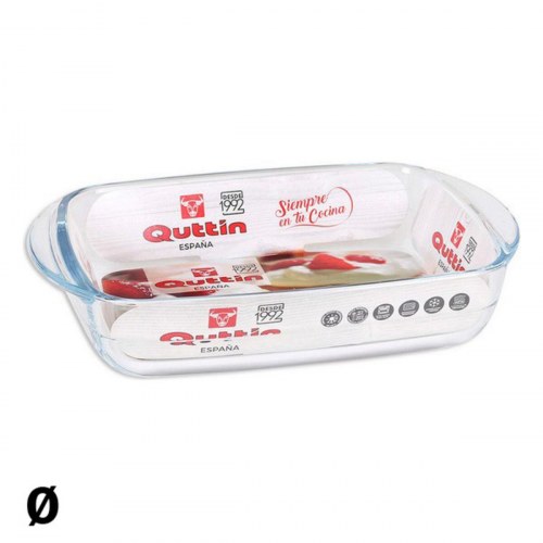 Bageplade Quttin Glas Rektangulær - 3 L - 35,4 x 22 x 5,5 cm