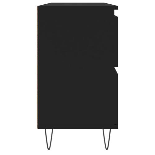 Badeværelsesskab 80x33x60 cm konstrueret træ sort