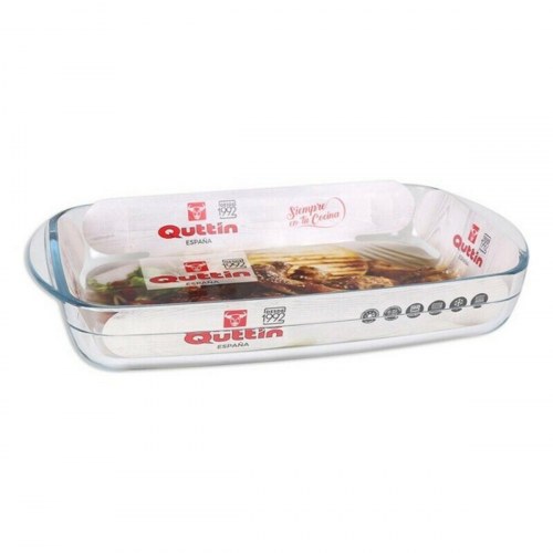 Bageplade Quttin Glas Rektangulær - 3 L - 35,4 x 22 x 5,5 cm