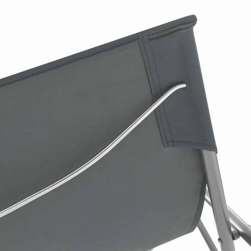 Foldbare strandstole 2 stk. stål og oxfordstof grå