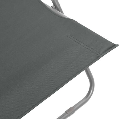 Foldbare strandstole 2 stk. stål og oxfordstof grå