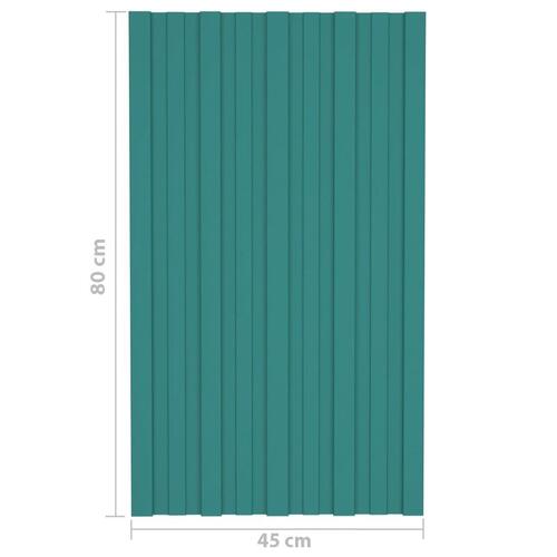 Tagplader 36 stk. 80x45 cm galvaniseret stål grøn