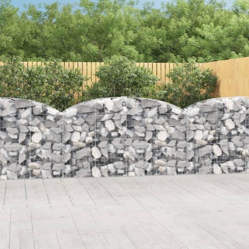 Buet gabionkurv 200×50×100/120 cm - galvaniseret jern
