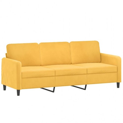 3-personers sofa 180 cm velour gul