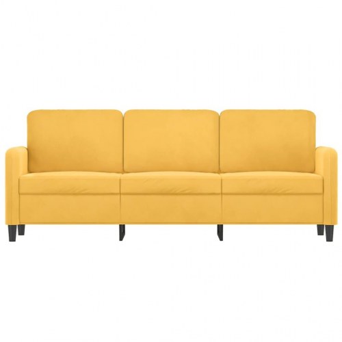 3-personers sofa 180 cm velour gul