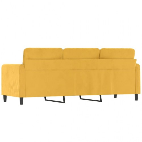 3-personers sofa 180 cm velour gul