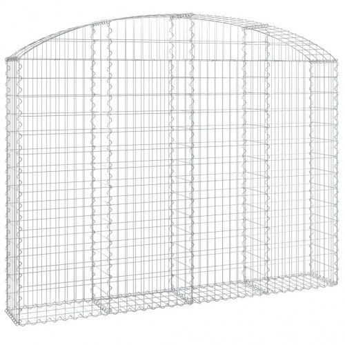 Buet gabionkurv 200×30×140/160 cm - galvaniseret jern