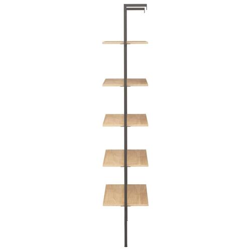 Stigereol med 5 hylder 64x35x185 cm lysebrun og sort
