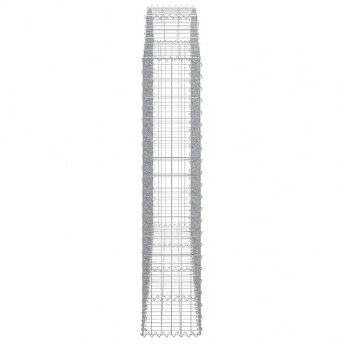 Buet gabionkurv 200×30×140/160 cm - galvaniseret jern