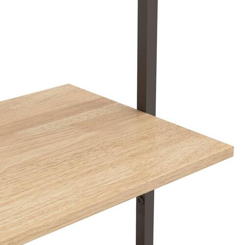 Stigereol med 5 hylder 64x35x185 cm lysebrun og sort