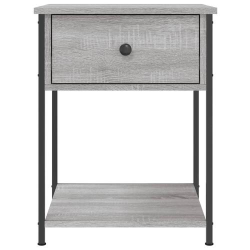 Sengeborde 2 stk. 44x45x58 cm konstrueret træ grå sonoma-eg