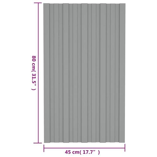 Tagplader 36 stk. 80x45 cm galvaniseret stål grå