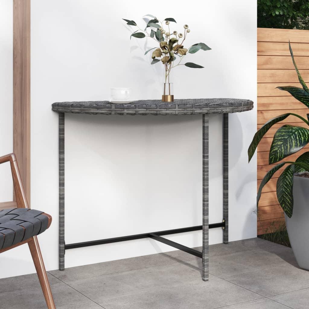 Havebord 100x50x75 cm polyrattan grå