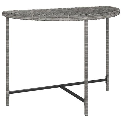 Havebord 100x50x75 cm polyrattan grå