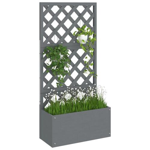 Espalier med plantekasse 65x33x135 cm WPC grå