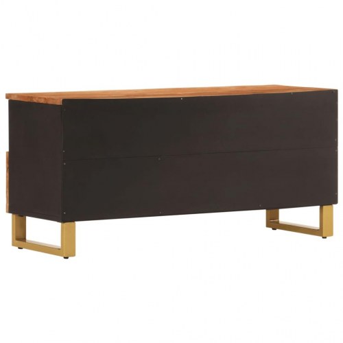 Tv-bord 100x33,5x46 cm massivt mangotræ brun og sort