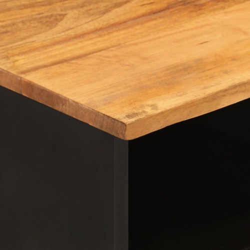 Tv-bord 100x33,5x46 cm massivt mangotræ brun og sort