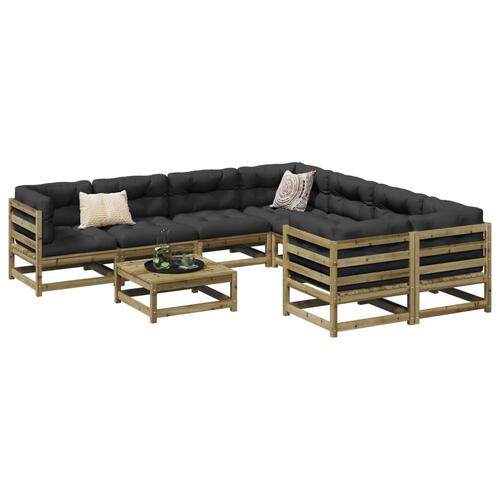 Sofasæt til haven 9 dele imprægneret fyrretræ