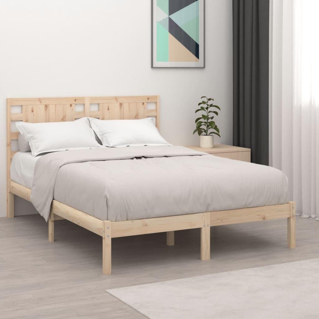 Sengeramme uden madras 200x200 cm massivt fyrretræ