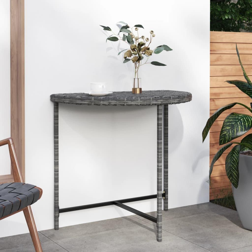 Havebord 80x50x75 cm polyrattan grå