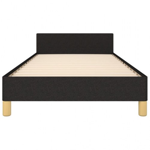 Sengeramme med sengegavl 80x200 cm - stof, sort