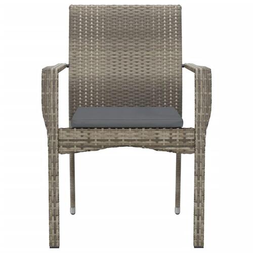 Havestole med hynder 2 stk. polyrattan grå