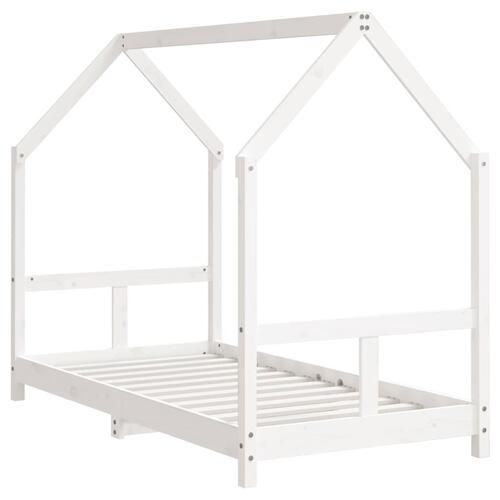 Sengeramme til juniorseng 80x160 cm massivt fyrretræ hvid