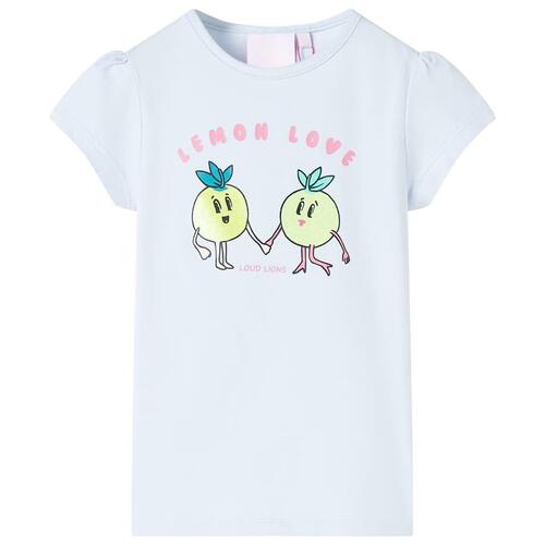 T-shirt til børn str. 128 lyseblå