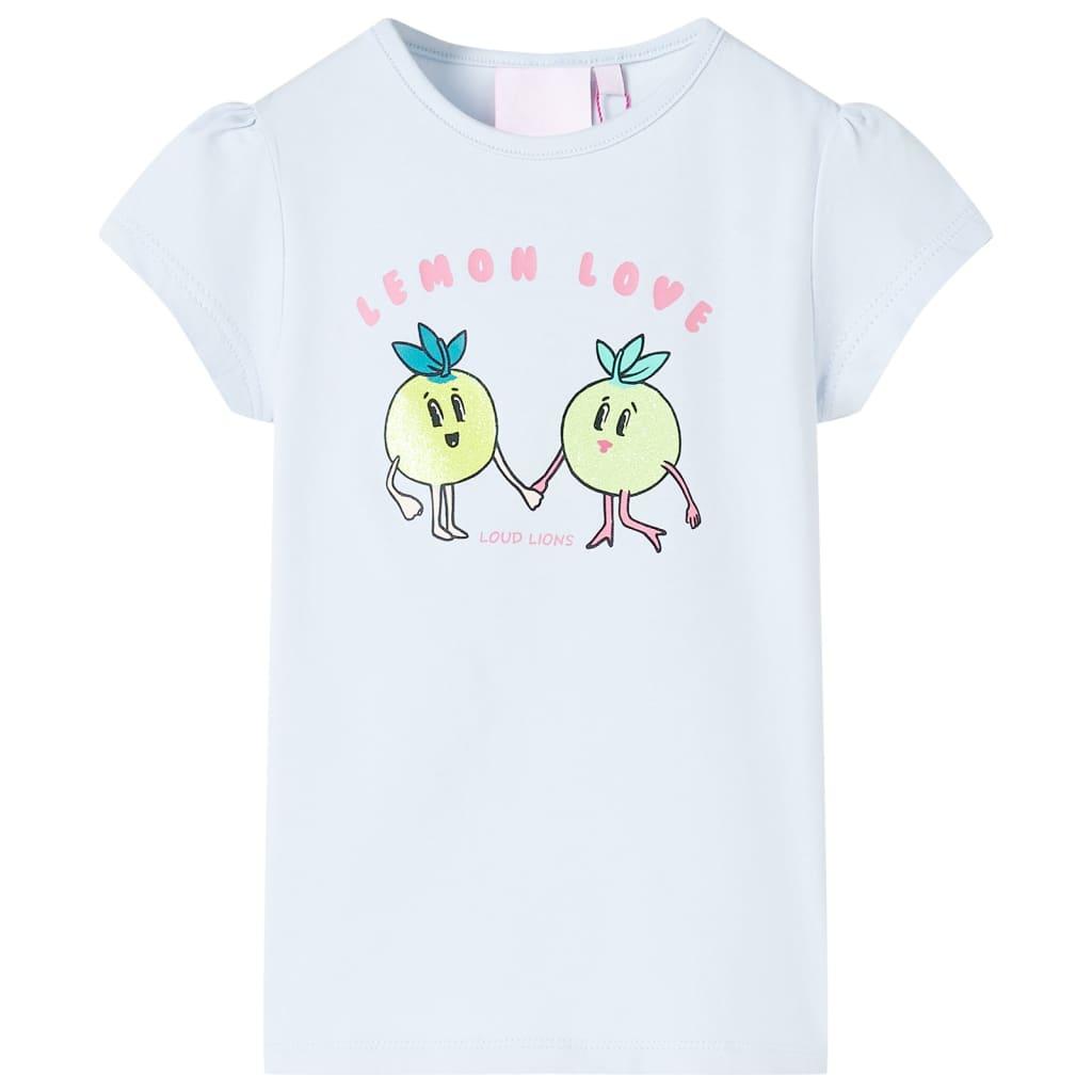 T-shirt til børn str. 128 lyseblå