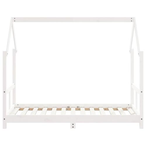 Sengeramme til juniorseng 80x160 cm massivt fyrretræ hvid