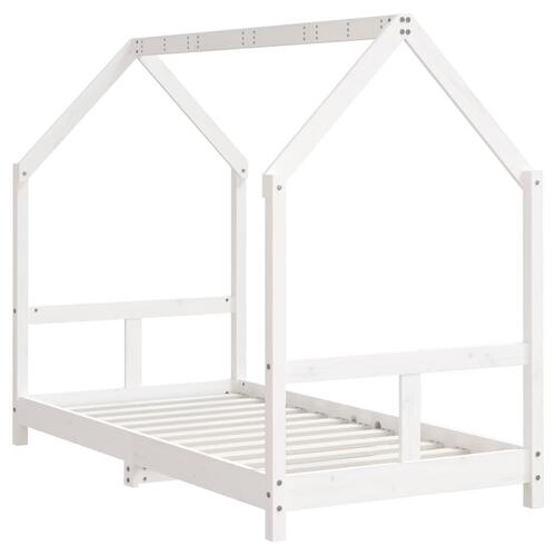 Sengeramme til juniorseng 80x160 cm massivt fyrretræ hvid