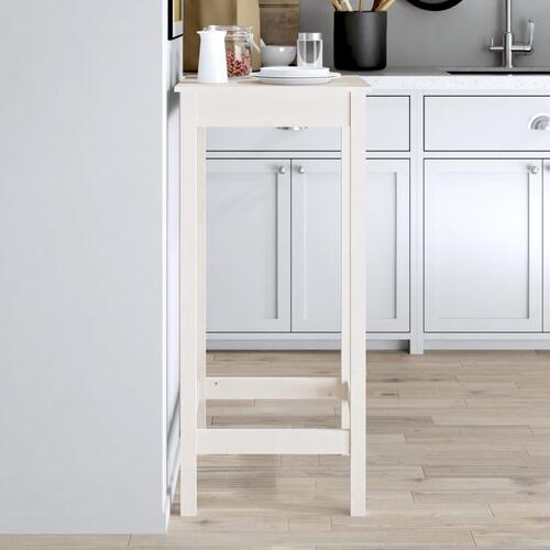 Barbord 50x50x110 cm massivt fyrretræ hvid