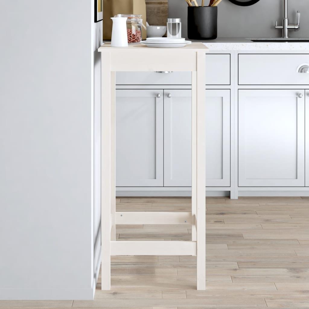 Barbord 50x50x110 cm massivt fyrretræ hvid