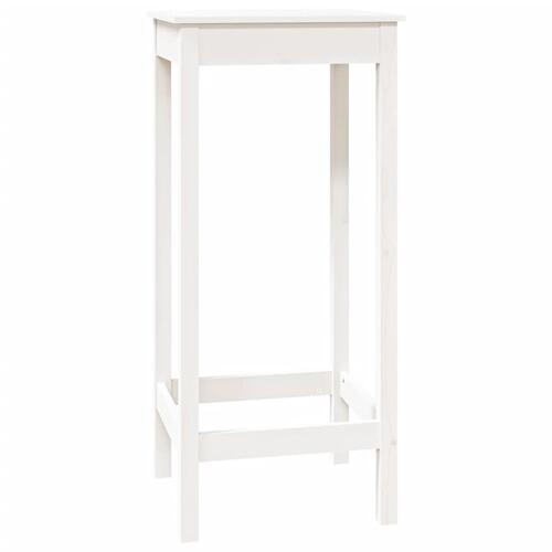 Barbord 50x50x110 cm massivt fyrretræ hvid