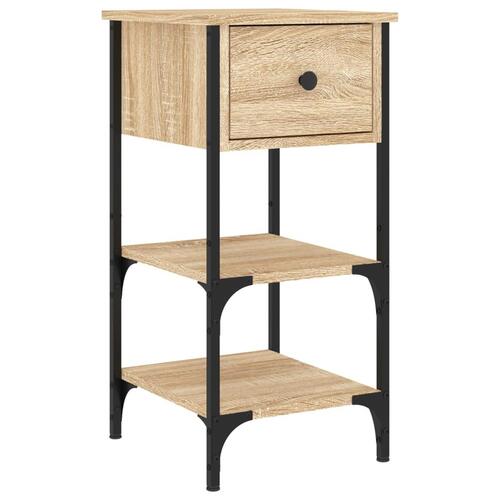 Sengeborde 2 stk. 34x36x70 cm konstrueret træ sonoma-eg