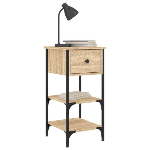 Sengeborde 2 stk. 34x36x70 cm konstrueret træ sonoma-eg