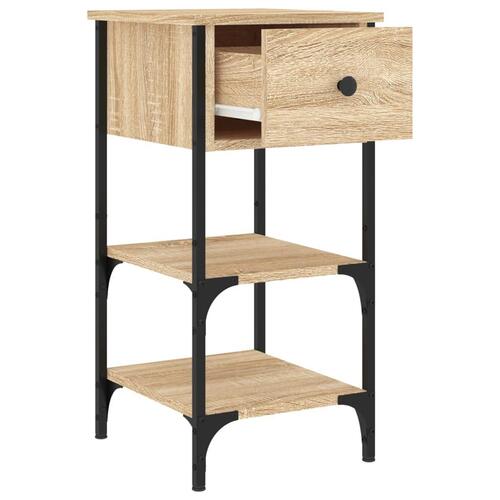 Sengeborde 2 stk. 34x36x70 cm konstrueret træ sonoma-eg