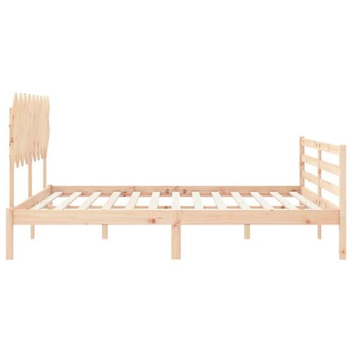 Sengeramme med sengegavl Super King Size massivt træ