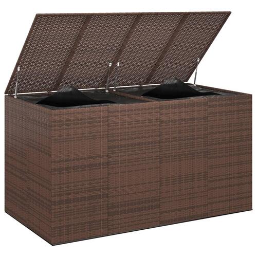 Hyndeboks 194x100x103 cm polyrattan brun