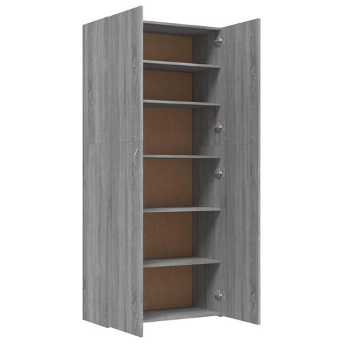 Skoskab 80x35,5x180 cm konstrueret træ grå sonoma-eg