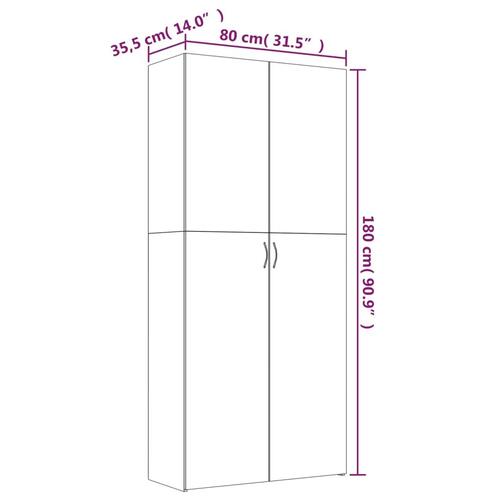 Skoskab 80x35,5x180 cm konstrueret træ grå sonoma-eg
