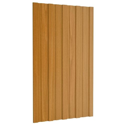 Tagplader 12 stk. 80x45 cm galvaniseret stål lyst træ