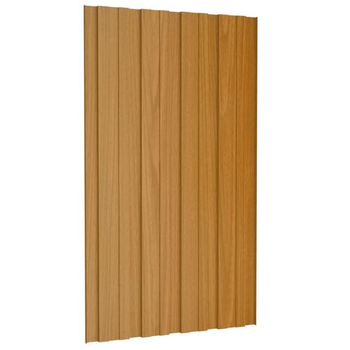 Tagplader 12 stk. 80x45 cm galvaniseret stål lyst træ