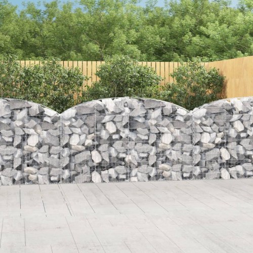 Buet gabionkurv 200×30×100/120 cm - galvaniseret jern