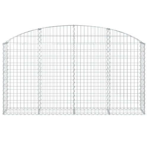 Buet gabionkurv 200×30×100/120 cm - galvaniseret jern