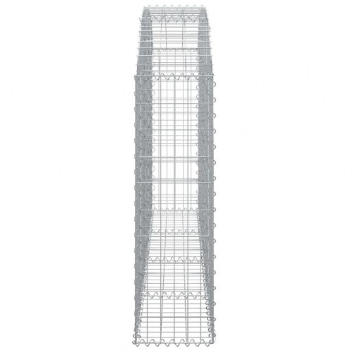 Buet gabionkurv 200×30×100/120 cm - galvaniseret jern